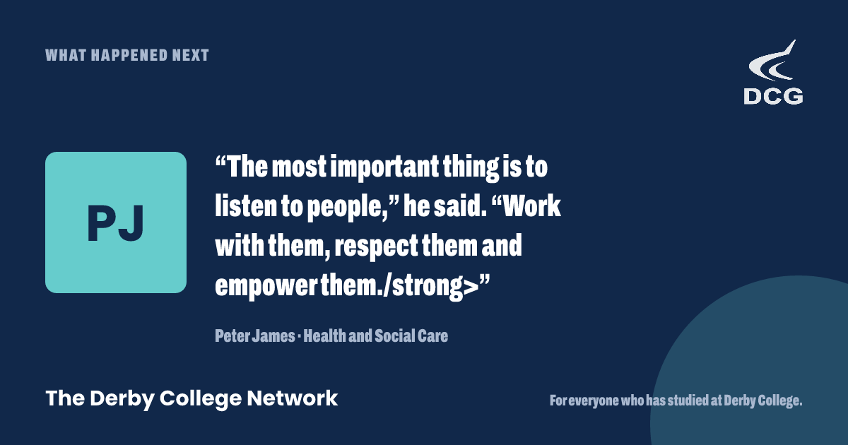 Preview card: Peter James’s story
